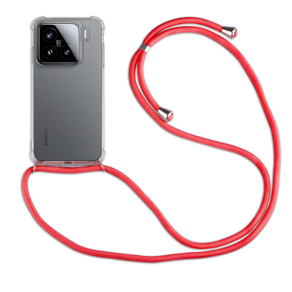 Handykett für Xiaomi 15 Hülle mit Kordel Handyhülle mit Band in Rot