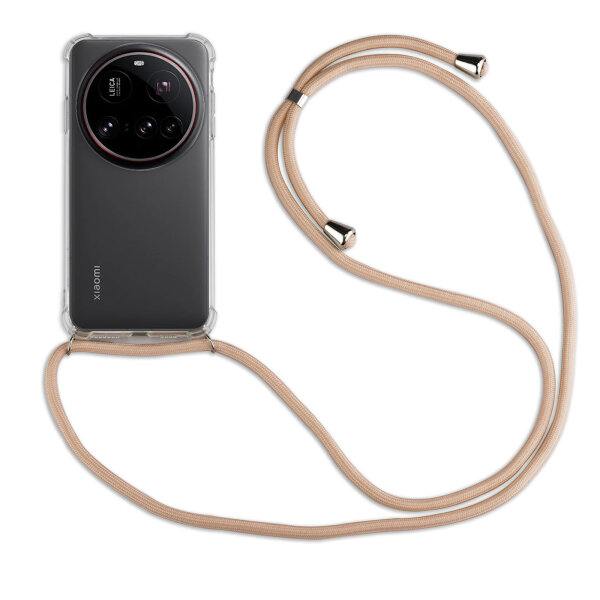 Handykett für Xiaomi 15 Ultra Hülle mit Kordel Handyhülle mit Band in Beige / Braun