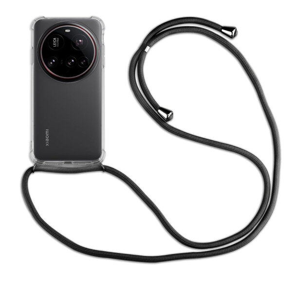Handykett für Xiaomi 15 Ultra Hülle mit Kordel Handyhülle mit Band in Schwarz