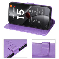 Hülle für Xiaomi 15 Ultra Handy Tasche Handyhülle Wallet Case Flip Cover in Lila
