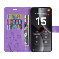 Hülle für Xiaomi 15 Ultra Handy Tasche Handyhülle Wallet Case Flip Cover in Lila