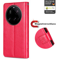Hülle für Xiaomi 15 Ultra Handy Tasche Handyhülle Wallet Case Flip Cover in Rot