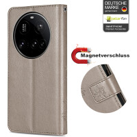 Hülle für Xiaomi 15 Ultra Handy Tasche Handyhülle Wallet Case Flip Cover in Grau