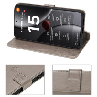Hülle für Xiaomi 15 Ultra Handy Tasche Handyhülle Wallet Case Flip Cover in Grau