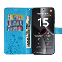 Hülle für Xiaomi 15 Ultra Handy Tasche Handyhülle Wallet Case Flip Cover in Blau