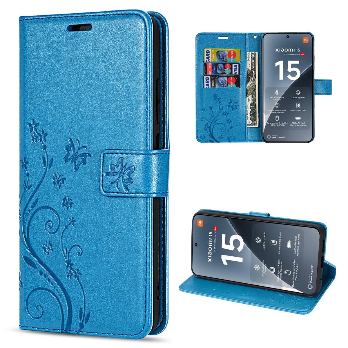 Hlle fr Xiaomi 15 Handy Tasche Handyhlle Wallet Case Flip Cover in, 8,89