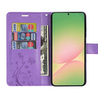Handy Tasche für Samsung Galaxy A56 Hülle Handyhülle Klapphülle Wallet Case in Lila