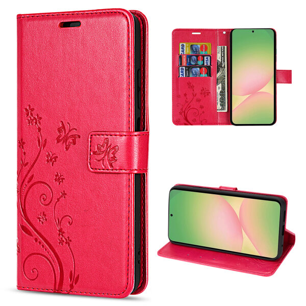 Handy Tasche für Samsung Galaxy A56 Hülle Handyhülle Klapphülle Wallet Case in Rot