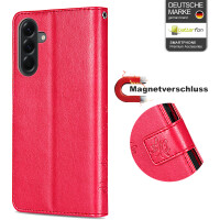 Handy Tasche für Samsung Galaxy A56 Hülle Handyhülle Klapphülle Wallet Case in Rot