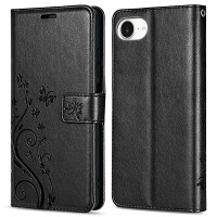 Hülle für iPhone 16E Handy Tasche Handyhülle Schutzhülle Klapphülle in Schwarz