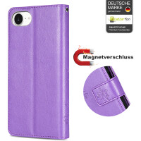 Hülle für iPhone 16E Handy Tasche Handyhülle Schutzhülle Klapphülle in Lila