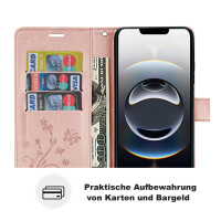 Hülle für iPhone 16E Handy Tasche Handyhülle Schutzhülle Klapphülle in Rosegold