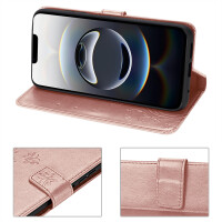 Hülle für iPhone 16E Handy Tasche Handyhülle Schutzhülle Klapphülle in Rosegold