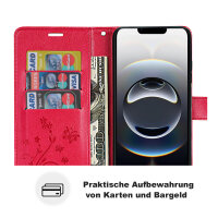 Handyhülle für Apple iPhone 16E – Klapphülle Blume Rot