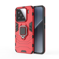 Hülle für Xiaomi 15 Handyhülle Stoßfest 360° Drehbarer Ring Ständer TPU Back Cover in Rot