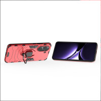 Hülle für Poco X7 Pro 5G Handyhülle Stoßfest 360° Drehbarer Ring Ständer TPU Back Cover in Rot