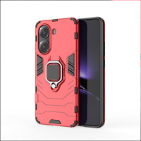 Hülle für Poco X7 Pro 5G Handyhülle Stoßfest 360° Drehbarer Ring Ständer TPU Back Cover in Rot