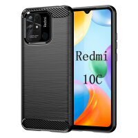 Hülle für Xiaomi Redmi 10C Carbon Backcover...