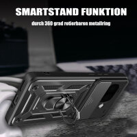 Outdoor Panzer Hülle für Google Pixel 9A Handyhülle mit Kameraschutz Ringhalter Cover in Schwarz