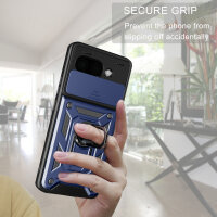 Outdoor Panzer Hülle für Google Pixel 9A Handyhülle mit Kameraschutz Ringhalter Cover in Blau