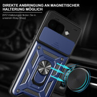 Outdoor Panzer Hülle für Google Pixel 9A Handyhülle mit Kameraschutz Ringhalter Cover in Blau