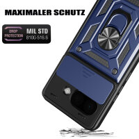 Outdoor Panzer Hülle für Google Pixel 9A Handyhülle mit Kameraschutz Ringhalter Cover in Blau