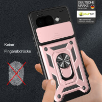 Outdoor Panzer Hülle für Google Pixel 9A Handyhülle mit Kameraschutz Ringhalter Cover in Rosegold