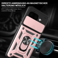Outdoor Panzer Hülle für Google Pixel 9A Handyhülle mit Kameraschutz Ringhalter Cover in Rosegold