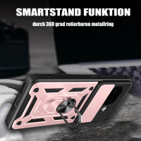 Outdoor Panzer Hülle für Google Pixel 9A Handyhülle mit Kameraschutz Ringhalter Cover in Rosegold
