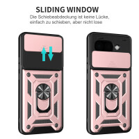 Outdoor Panzer Hülle für Google Pixel 9A Handyhülle mit Kameraschutz Ringhalter Cover in Rosegold
