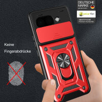 Outdoor Panzer Hülle für Google Pixel 9A Handyhülle mit Kameraschutz Ringhalter Cover in Rot