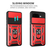 Outdoor Panzer Hülle für Google Pixel 9A Handyhülle mit Kameraschutz Ringhalter Cover in Rot