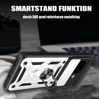 Outdoor Panzer Hülle für Google Pixel 9A Handyhülle mit Kameraschutz Ringhalter Cover in Silber
