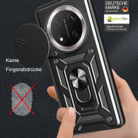 Outdoor Panzer Hülle für Honor Magic 7 Lite Handyhülle Slide Kameraschutz Ringhalter in Schwarz
