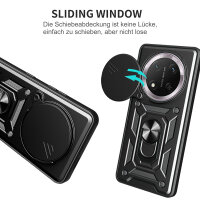 Outdoor Panzer Hülle für Honor Magic 7 Lite Handyhülle Slide Kameraschutz Ringhalter in Schwarz