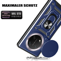 Outdoor Panzer Hülle für Honor Magic 7 Lite Handyhülle Slide Kameraschutz Ringhalter in Blau