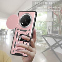 Outdoor Panzer Hülle für Honor Magic 7 Lite Handyhülle Slide Kameraschutz Ringhalter in Rosegold
