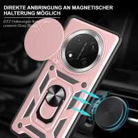 Outdoor Panzer Hülle für Honor Magic 7 Lite Handyhülle Slide Kameraschutz Ringhalter in Rosegold