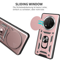 Outdoor Panzer Hülle für Honor Magic 7 Lite Handyhülle Slide Kameraschutz Ringhalter in Rosegold