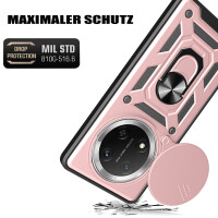 Outdoor Panzer Hülle für Honor Magic 7 Lite Handyhülle Slide Kameraschutz Ringhalter in Rosegold