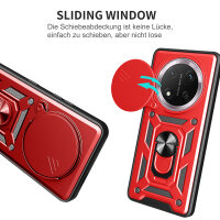 Outdoor Panzer Hülle für Honor Magic 7 Lite Handyhülle Slide Kameraschutz Ringhalter in Rot
