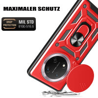 Outdoor Panzer Hülle für Honor Magic 7 Lite Handyhülle Slide Kameraschutz Ringhalter in Rot
