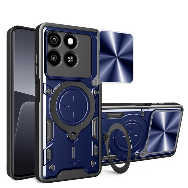 Outdoor Panzer Hülle für ZTE Blade A55 / A35 Handyhülle mit Slide Kameraschutz Ringhalter Bumper in Blau