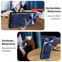 Outdoor Panzer Hülle für ZTE Blade A55 / A35 Handyhülle mit Slide Kameraschutz Ringhalter Bumper in Blau