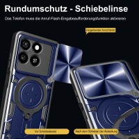 Outdoor Panzer Hülle für ZTE Blade A55 / A35 Handyhülle mit Slide Kameraschutz Ringhalter Bumper in Blau