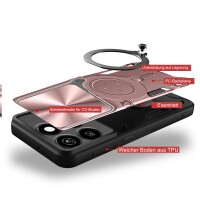 Outdoor Panzer Hülle für ZTE Blade A55 / A35 Handyhülle mit Slide Kameraschutz Ringhalter Bumper in Rosegold