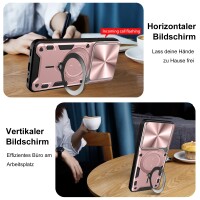 Outdoor Panzer Hülle für ZTE Blade A55 / A35 Handyhülle mit Slide Kameraschutz Ringhalter Bumper in Rosegold