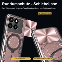 Outdoor Panzer Hülle für ZTE Blade A55 / A35 Handyhülle mit Slide Kameraschutz Ringhalter Bumper in Rosegold