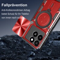 Outdoor Panzer Hülle für ZTE Blade A55 / A35 Handyhülle mit Slide Kameraschutz Ringhalter Bumper in Rot