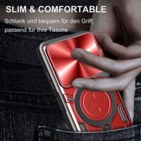 Outdoor Panzer Hülle für ZTE Blade A55 / A35 Handyhülle mit Slide Kameraschutz Ringhalter Bumper in Rot